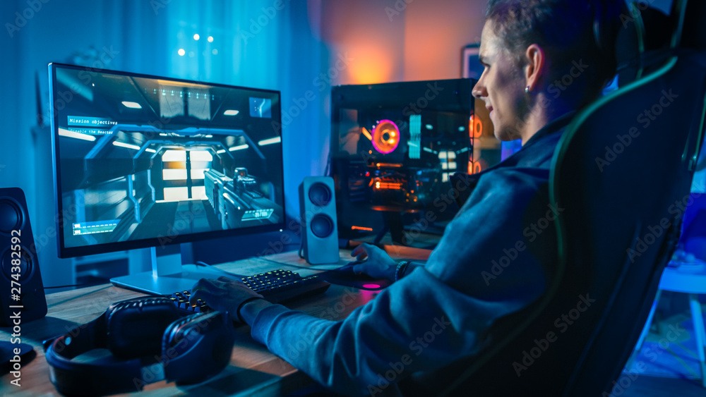 Videójátékot játszik egy Gamer jóminőségű videókártyával